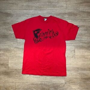 Famous Stars & Straps Red Tee with Black Graphic